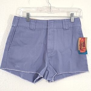 *NWT* DICKIES Juniors High Rise Frayed Work Short Blue, size 3/26